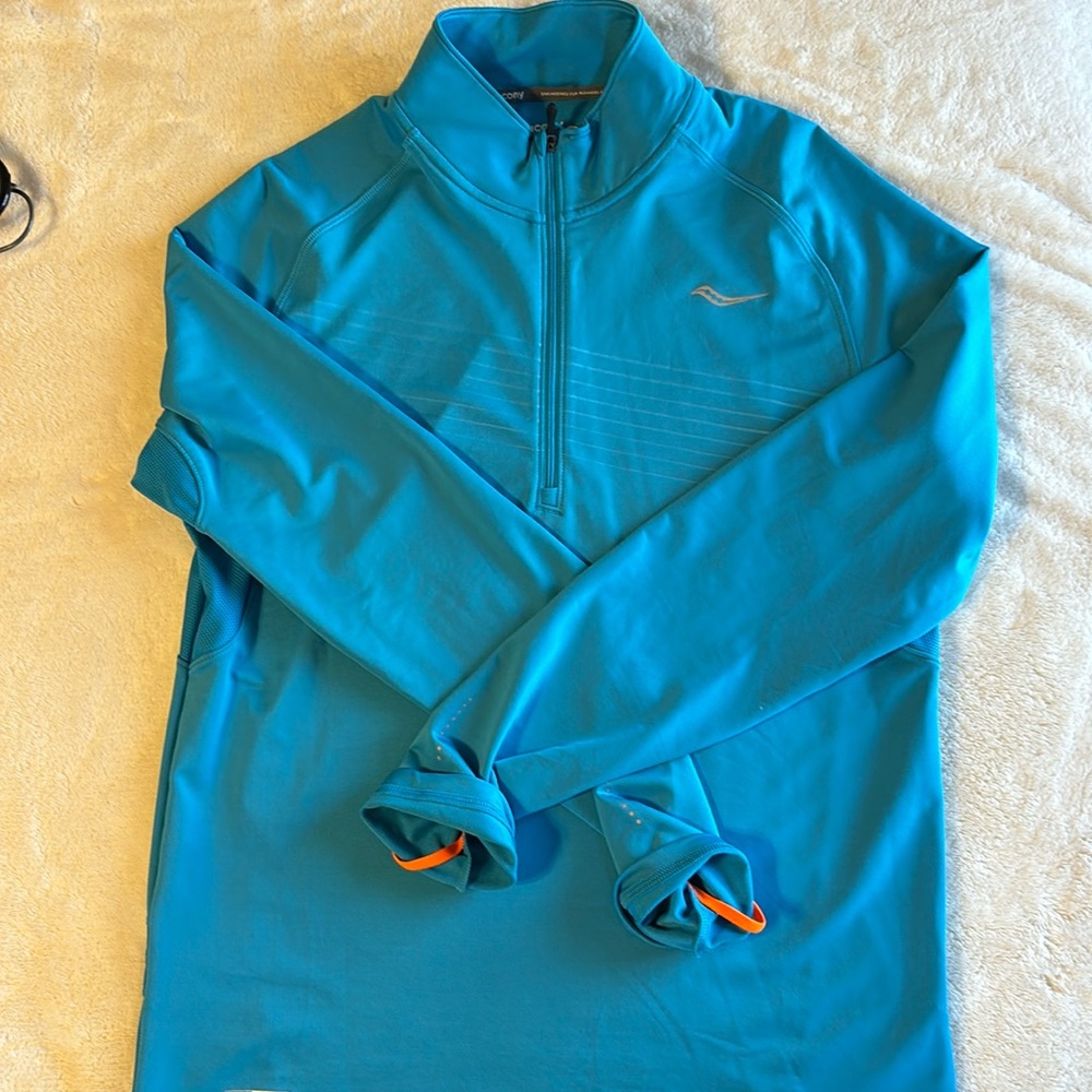 Saucony Men’s Teal Blue Quarter-Zip Pullover Size - M